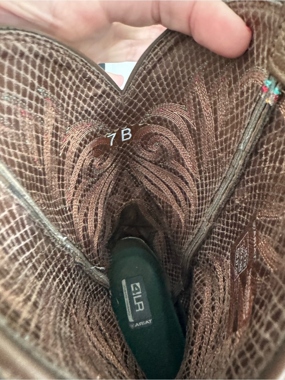Ariat Brown Western Embroidered Cowgirl Boots like new size 7 - Picture 5 of 5